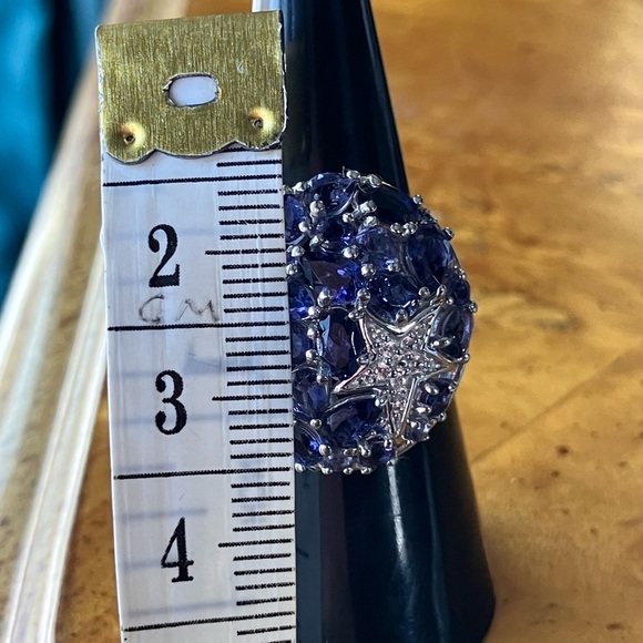 Natural Iolite Sterling Silver Cocktail Ring Size 7 - Picture 7 of 9